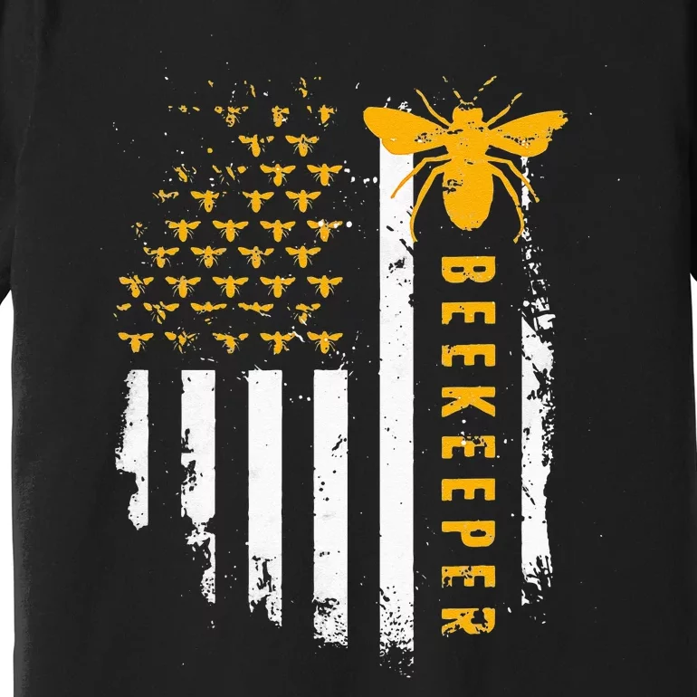 Honey Bee Beekeeping Flag US Beekeeper Premium T-Shirt