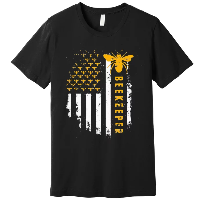 Honey Bee Beekeeping Flag US Beekeeper Premium T-Shirt