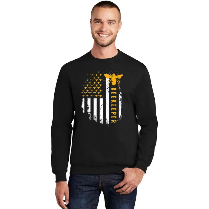 Honey Bee Beekeeping Flag US Beekeeper Tall Sweatshirt