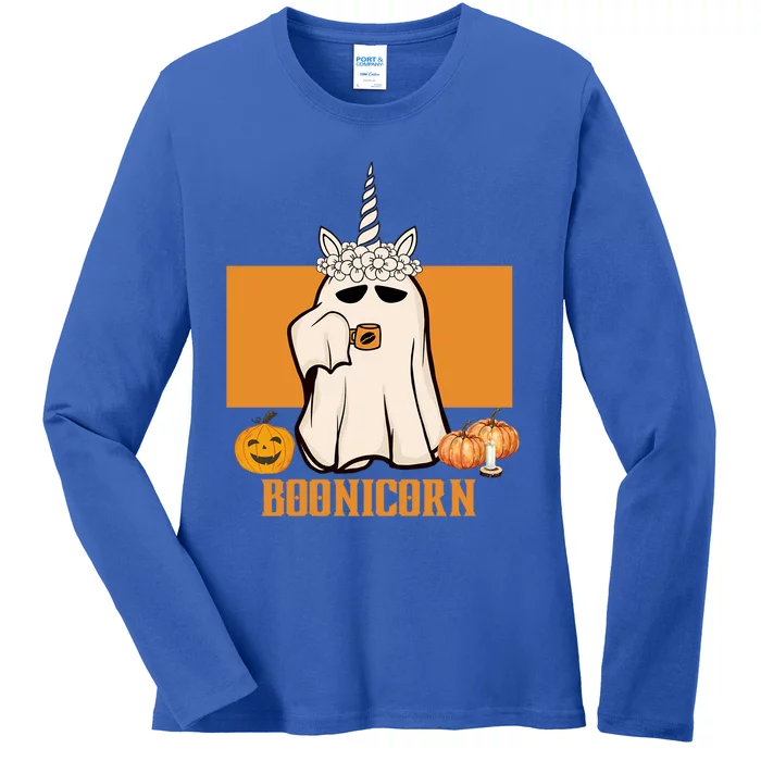 Halloween BooNicorn Boonicorn Unicorn Costume Gift Ladies Long Sleeve Shirt