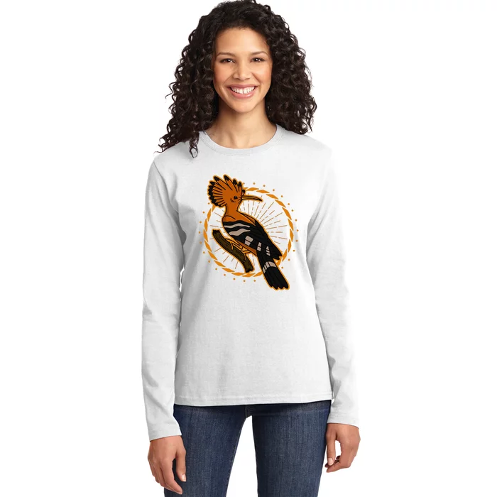 Hoopoe Biologist Biology Songbird Ornithologist Ladies Long Sleeve Shirt