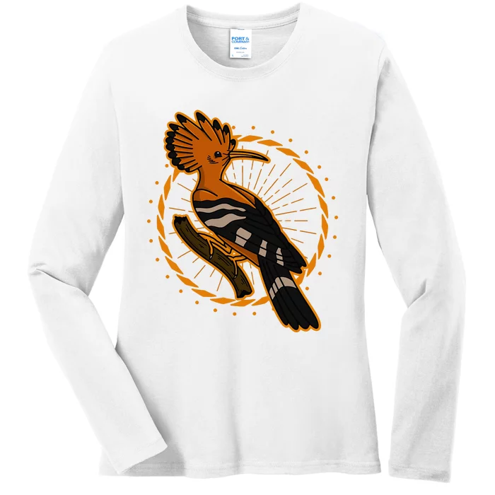 Hoopoe Biologist Biology Songbird Ornithologist Ladies Long Sleeve Shirt