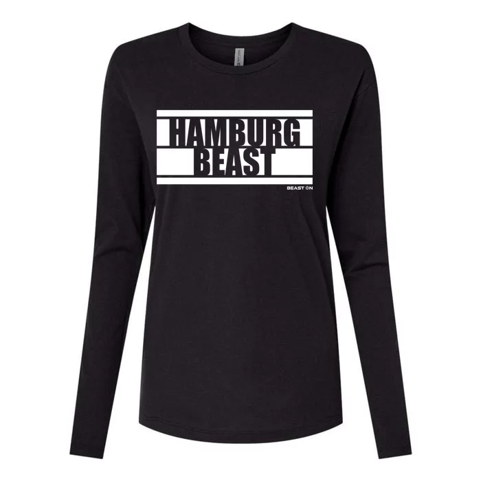 Hamburg Beast Bodybuilding Fitness Gym Motivation Sayings Gift Womens Cotton Relaxed Long Sleeve T-Shirt