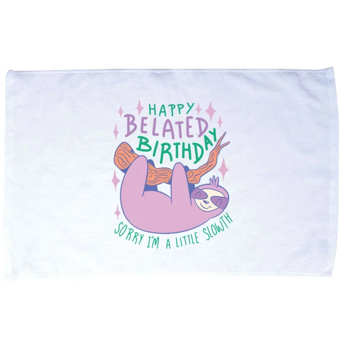 Happy Belated Birthday Funny Sloth Microfiber Hand Towel