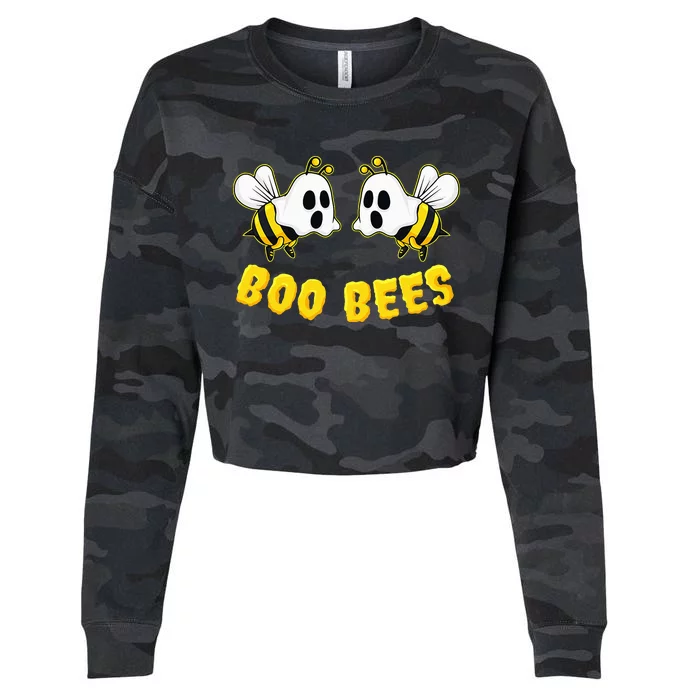 Halloween Boo Bees Matching Couples Funny Cropped Pullover Crew