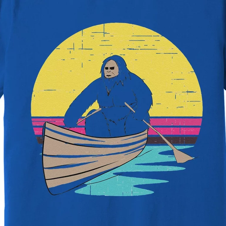 Halloween Bigfoot Boat Yeti Sasquatch For Paranormal Buffs Premium T-Shirt