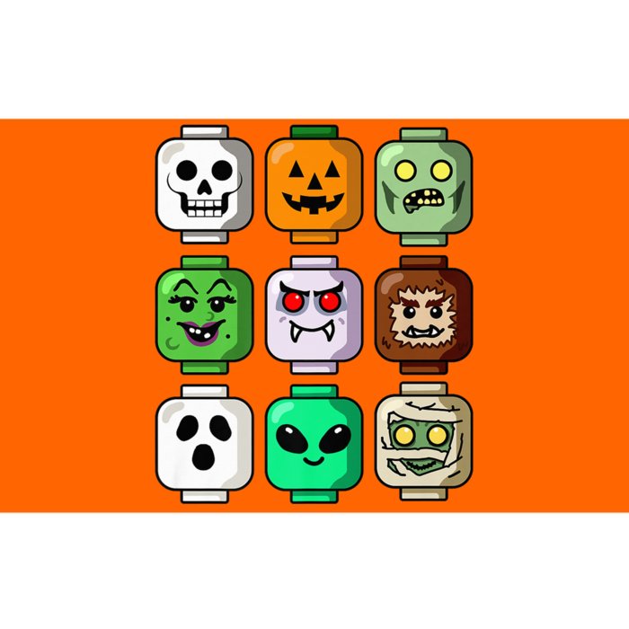 Halloween Building Brick Head Pumpkin Ghost Zombie Bumper Sticker