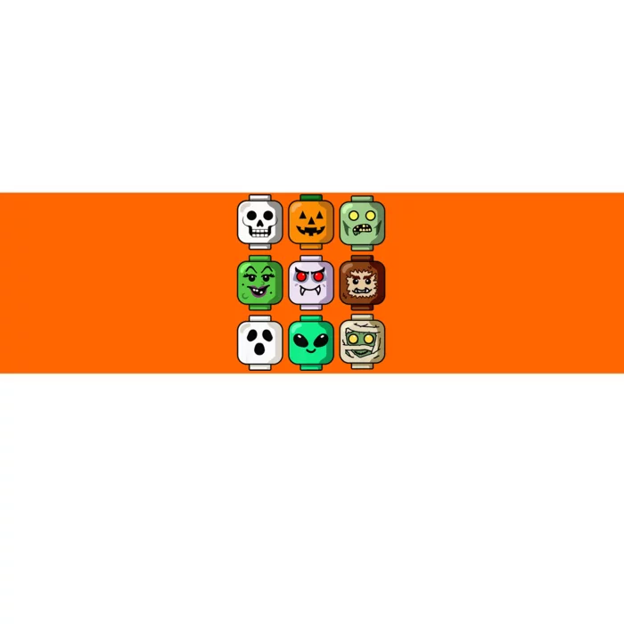 Halloween Building Brick Head Pumpkin Ghost Zombie Bumper Sticker