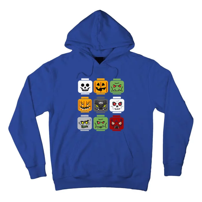 Halloween Building Brick Head Pumpkin Ghost Zombie Friends Tall Hoodie