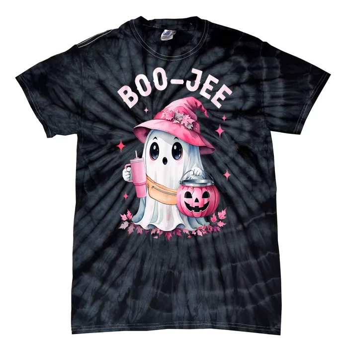 Halloween Boujee Boo Jee Spooky Ghost Pin.K Pumpkin Costumes Gift Tie-Dye T-Shirt