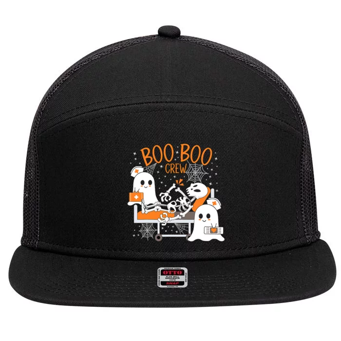 Halloween Boo Boo Crew Ghost Doctor 7 Panel Mesh Trucker Snapback Hat