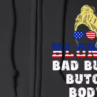 Humorous Blonde Bad Build Butch Body Funny Political Humor Full Zip Hoodie