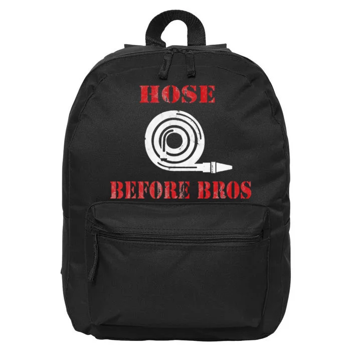 Hose Before Bros Gift For Firefighter Fire Chief 16 in Basic Backpack