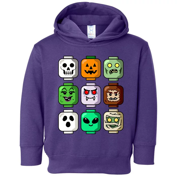 Halloween Building Brick Head Pumpkin Ghost Zombie Toddler Hoodie