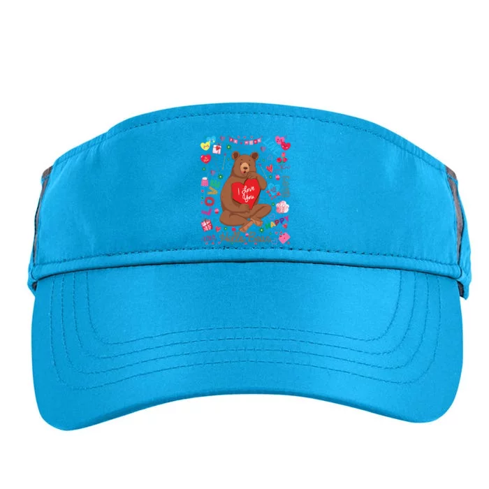 Hello Brown Bear Lover Notes Valentine's Day Gift Adult Drive Performance Visor