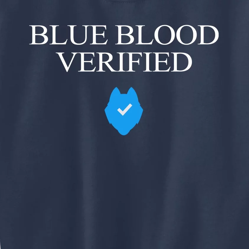 Huskie Blue Blood Verified Funny Kids Sweatshirt