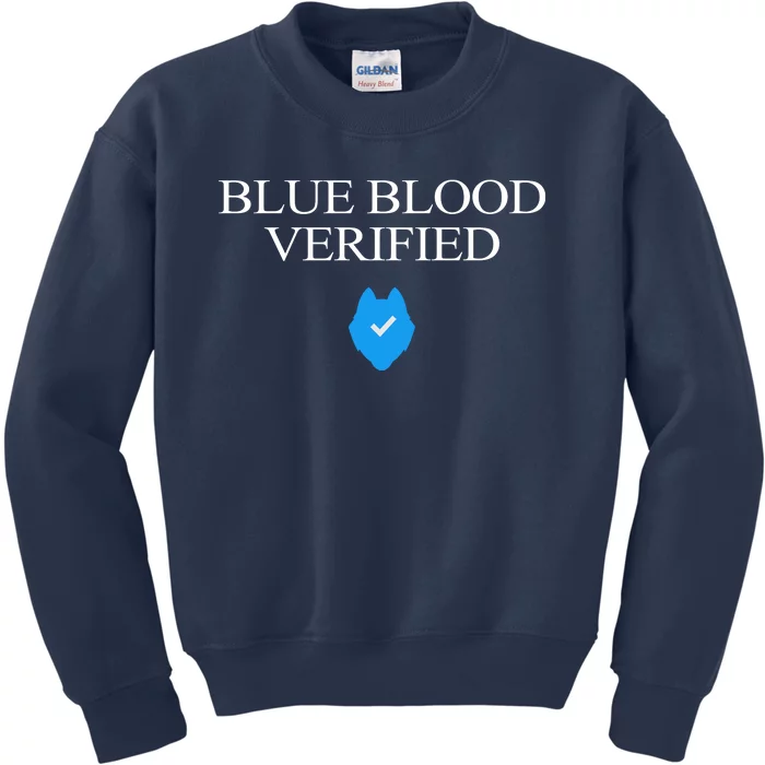 Huskie Blue Blood Verified Funny Kids Sweatshirt