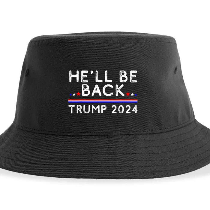 He’ll Be Back Trump 2024 Donald Trump Supporter Gift Sustainable Bucket Hat