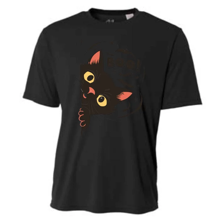 Halloween Boo Black Cat Funny For Cat Lovers Great Gift Cooling Performance Crew T-Shirt