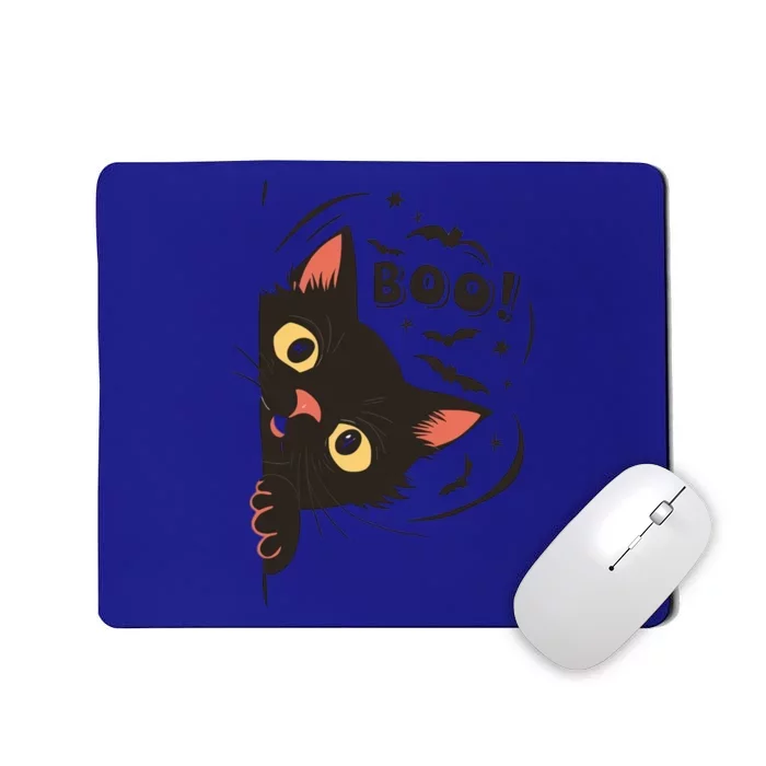 Halloween Boo Black Cat Funny For Cat Lovers Great Gift Mousepad