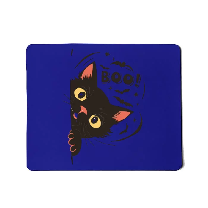 Halloween Boo Black Cat Funny For Cat Lovers Great Gift Mousepad