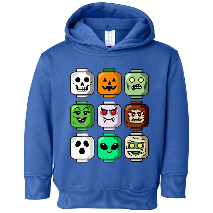 Halloween Building Brick Head Pumpkin Ghost Zombie Toddler Hoodie