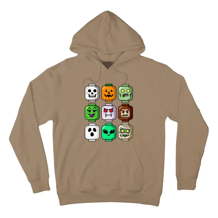 Halloween Building Brick Head Pumpkin Ghost Zombie Gift Hoodie