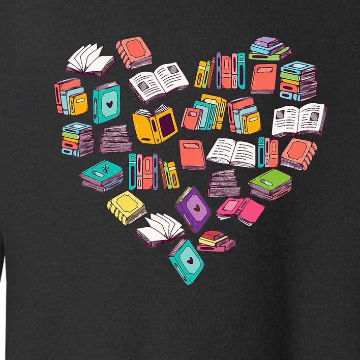 Heart Bookshelf Book Lover School Librarian Library Toddler Sweatshirt