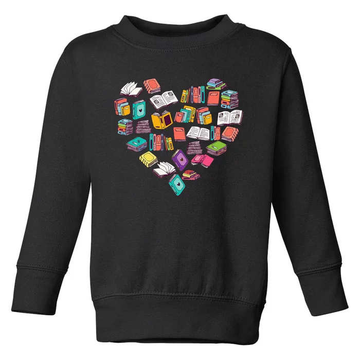 Heart Bookshelf Book Lover School Librarian Library Toddler Sweatshirt