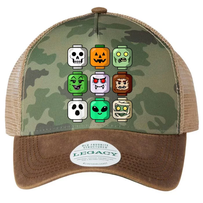 Halloween Building Brick Head Pumpkin Ghost Zombie Legacy Tie Dye Trucker Hat