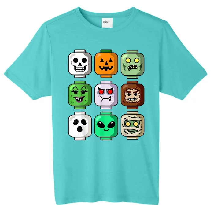 Halloween Building Brick Head Pumpkin Ghost Zombie ChromaSoft Performance T-Shirt