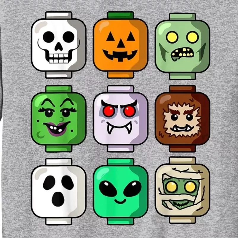 Halloween Building Brick Head Pumpkin Ghost Zombie Sweatshirt