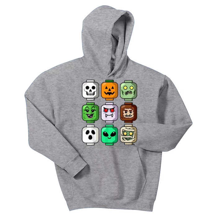 Halloween Building Brick Head Pumpkin Ghost Zombie Kids Hoodie