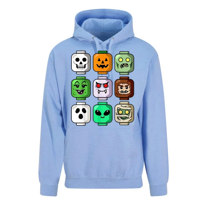 Halloween Building Brick Head Pumpkin Ghost Zombie Unisex Surf Hoodie