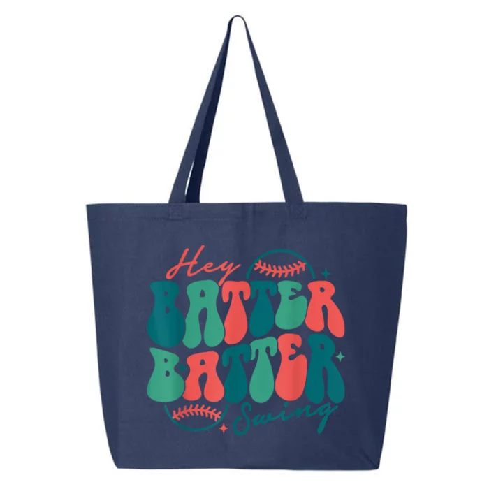 Hey Batter Batter Swing Funny Baseball Mom Mothers Day 25L Jumbo Tote