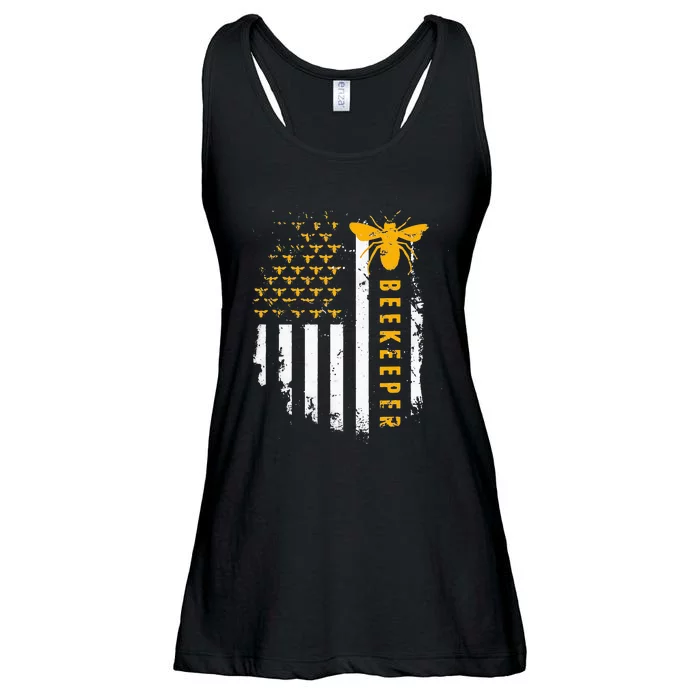 Honey Bee Beekeeping Flag US Beekeeper Ladies Essential Flowy Tank