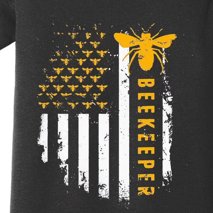 Honey Bee Beekeeping Flag US Beekeeper Baby Bodysuit