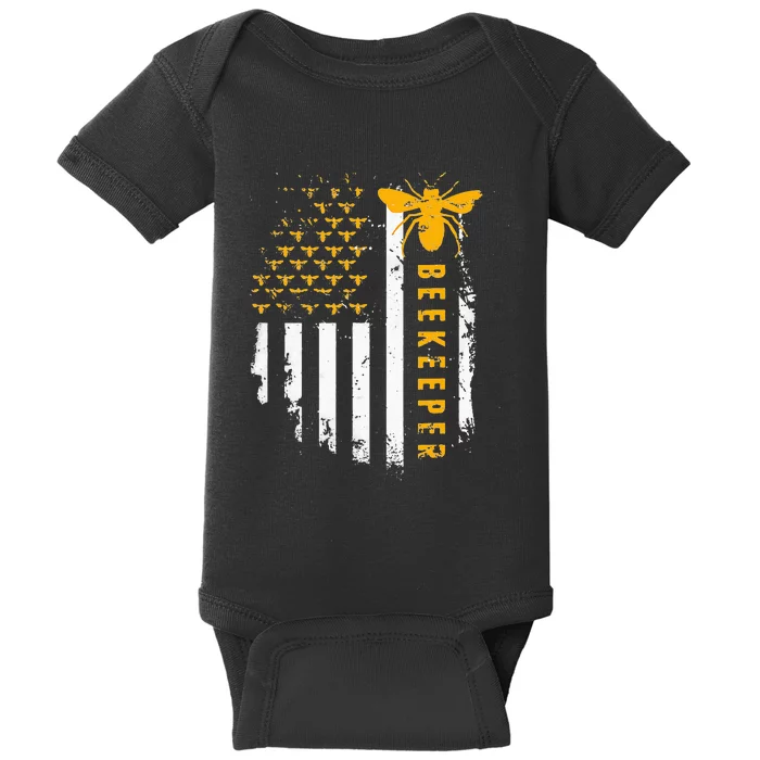 Honey Bee Beekeeping Flag US Beekeeper Baby Bodysuit