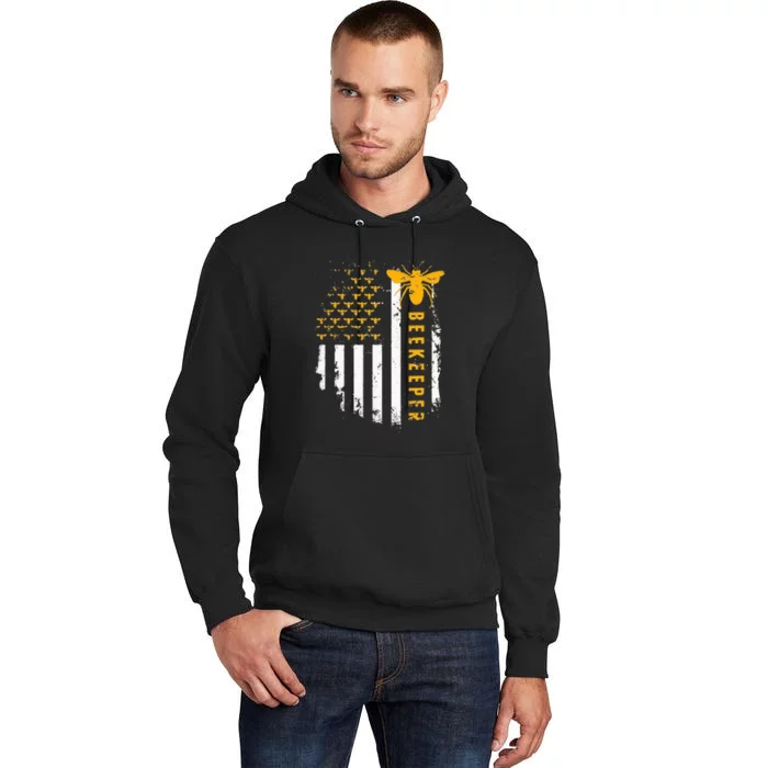 Honey Bee Beekeeping Flag US Beekeeper Tall Hoodie