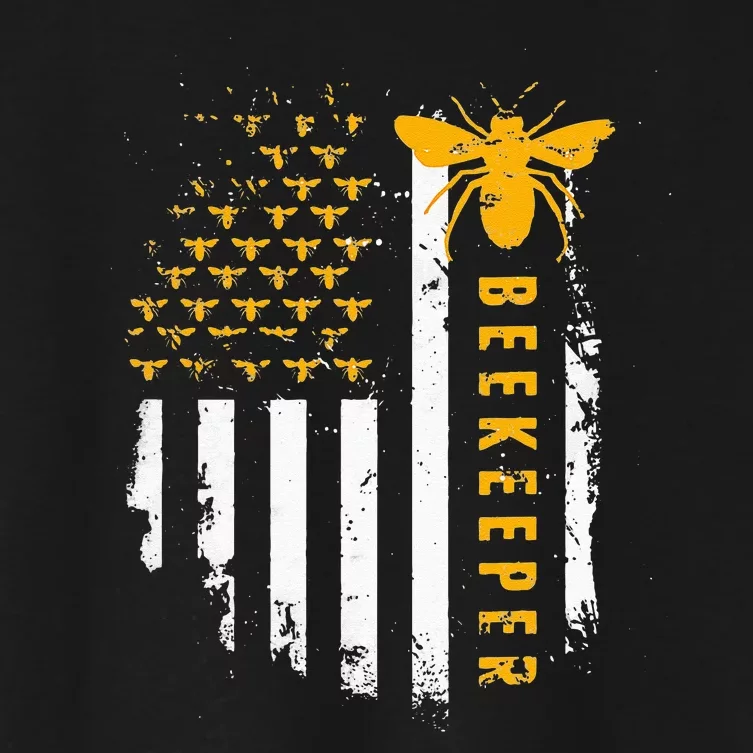 Honey Bee Beekeeping Flag US Beekeeper Women's Crop Top Tee