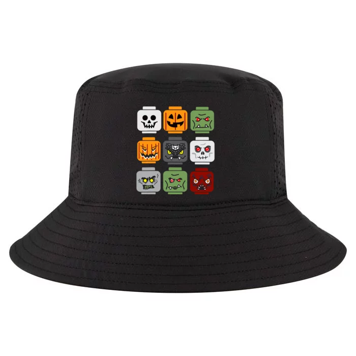 Halloween Building Brick Head Pumpkin Ghost Zombie Friends Cool Comfort Performance Bucket Hat