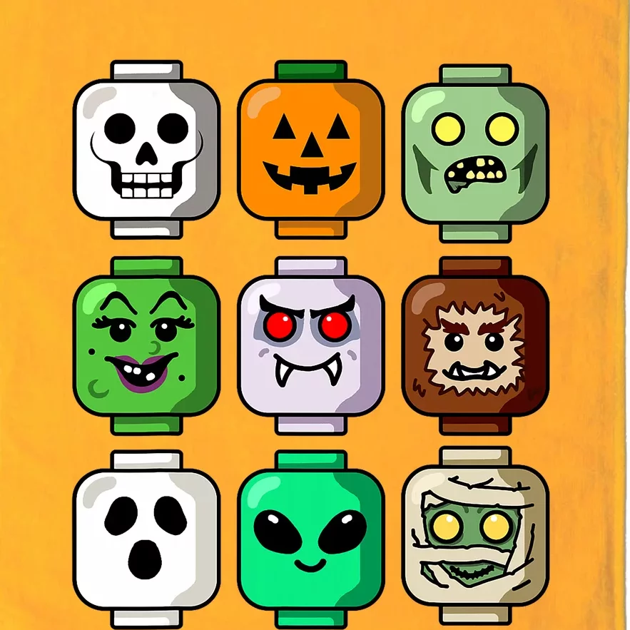 Halloween Building Brick Head Pumpkin Ghost Zombie Boy Platinum Collection Golf Towel