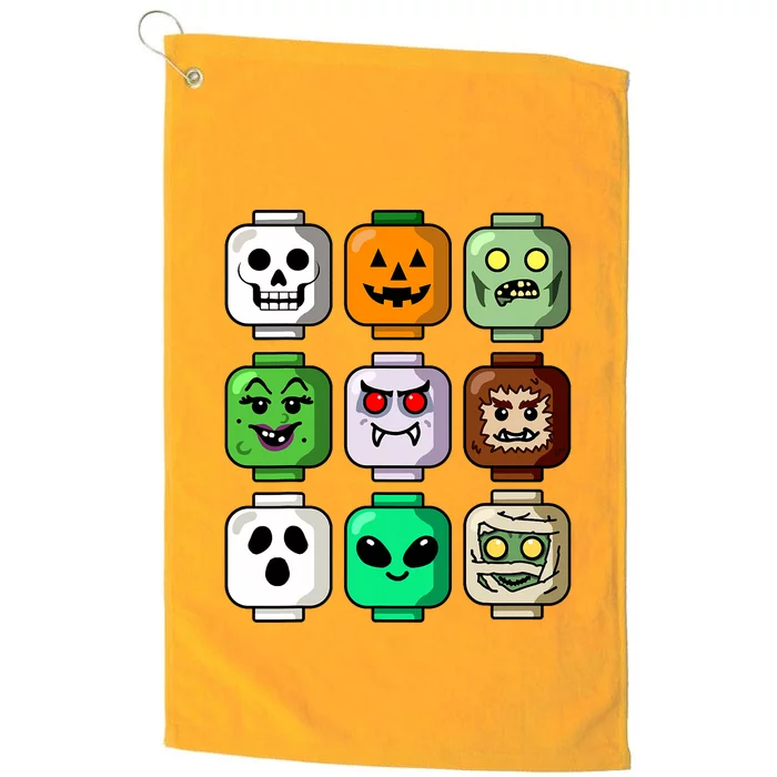 Halloween Building Brick Head Pumpkin Ghost Zombie Boy Platinum Collection Golf Towel