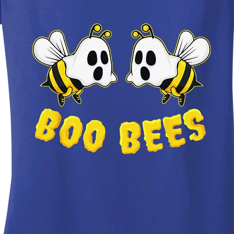 Halloween Boo Bees Matching Couples Funny Women's V-Neck T-Shirt