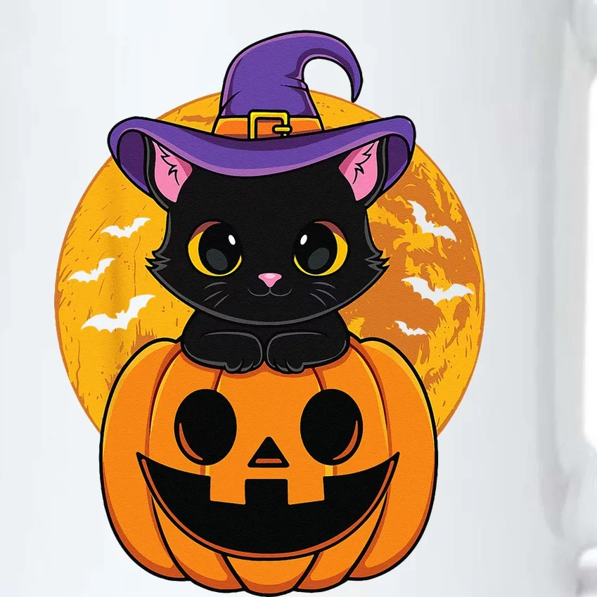 Halloween Black Cat Witch Hat Pumpkin Black Color Changing Mug