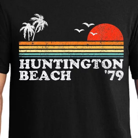 Huntington Beach California Retro Surfing 70S Gift Pajama Set