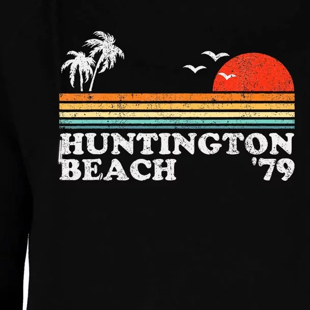 Huntington Beach California Retro Surfing 70S Gift Womens Funnel Neck Pullover Hood