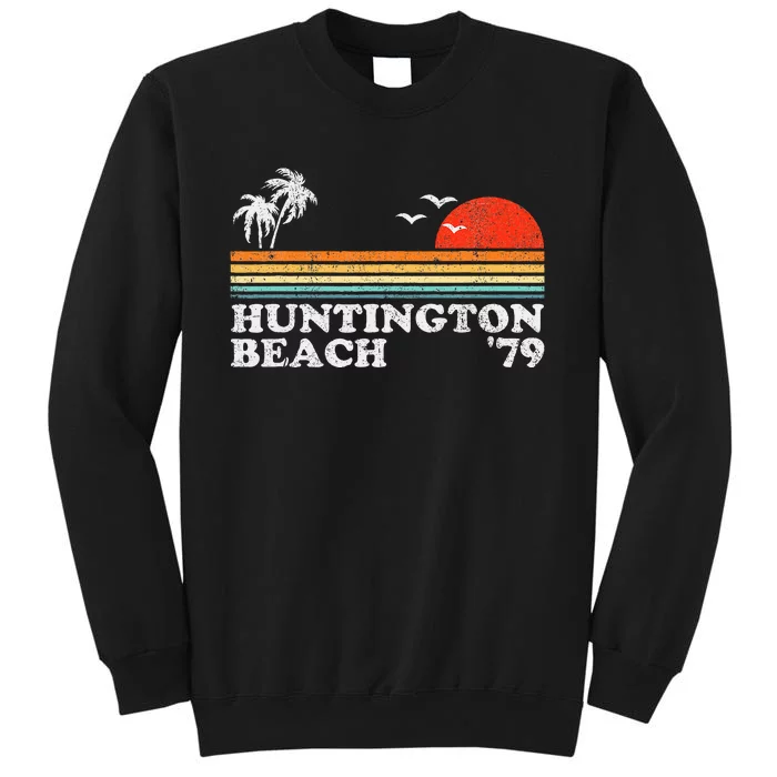 Huntington Beach California Retro Surfing 70S Gift Tall Sweatshirt