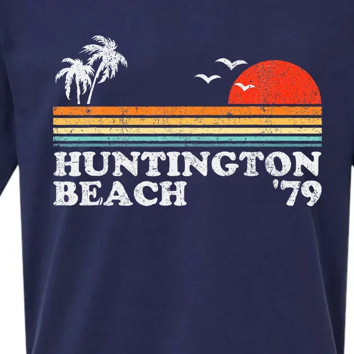 Huntington Beach California Retro Surfing 70S Gift Sueded Cloud Jersey T-Shirt