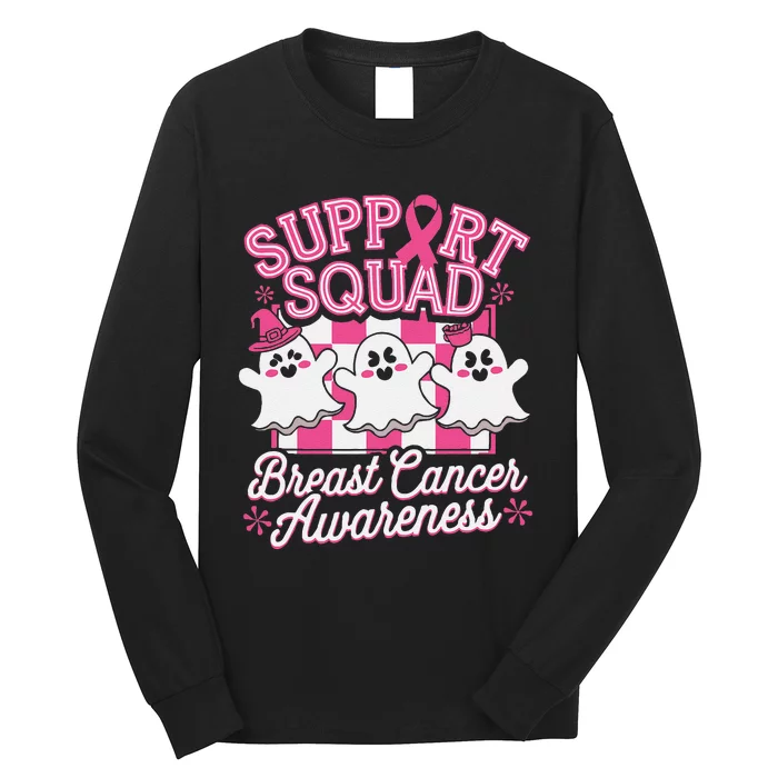 Halloween Breast Cancer Awareness Chemotherapy Pin.K Ribbon Long Sleeve Shirt